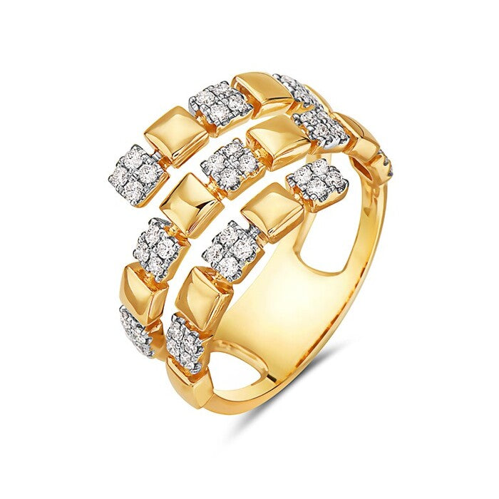 Triple Row Spiral Diamond Band