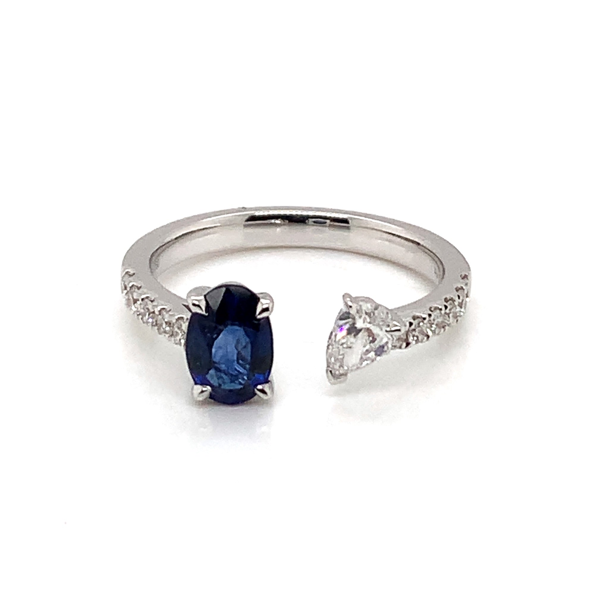 Sapphire and Diamond Open Ring