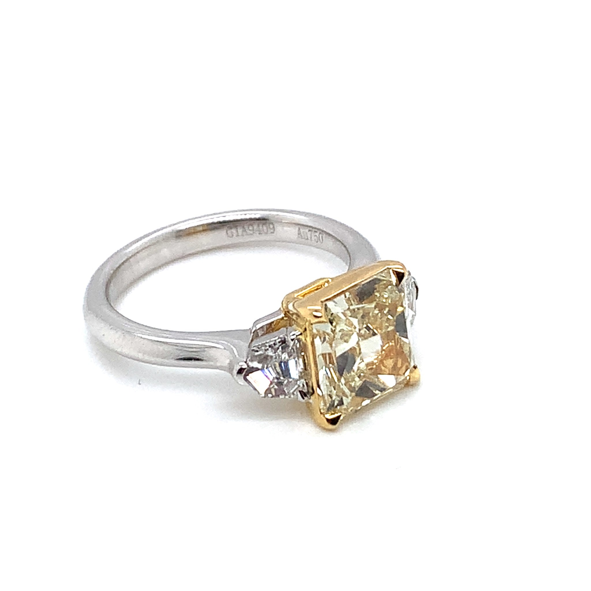 Radiant Cut Yellow Diamond Ring