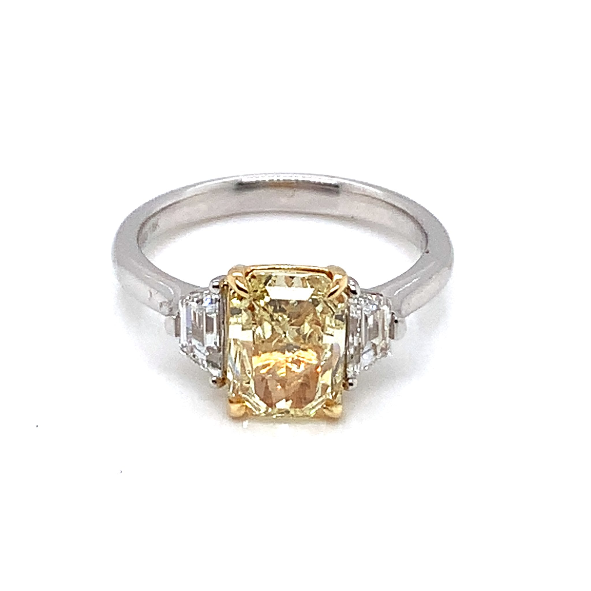 Radiant Cut Yellow Diamond Ring