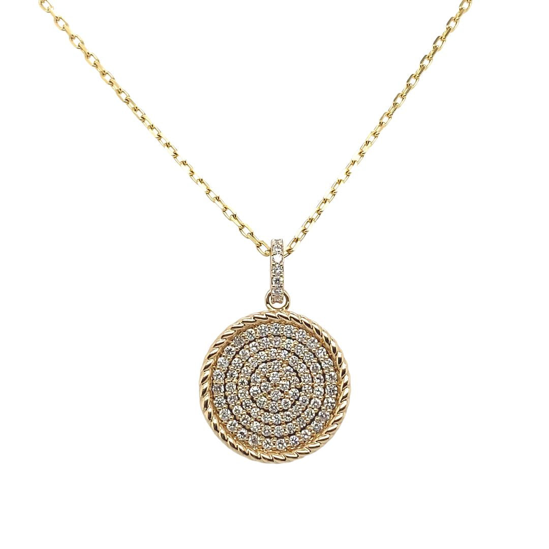 Diamond Rope Trim Disc Pendant