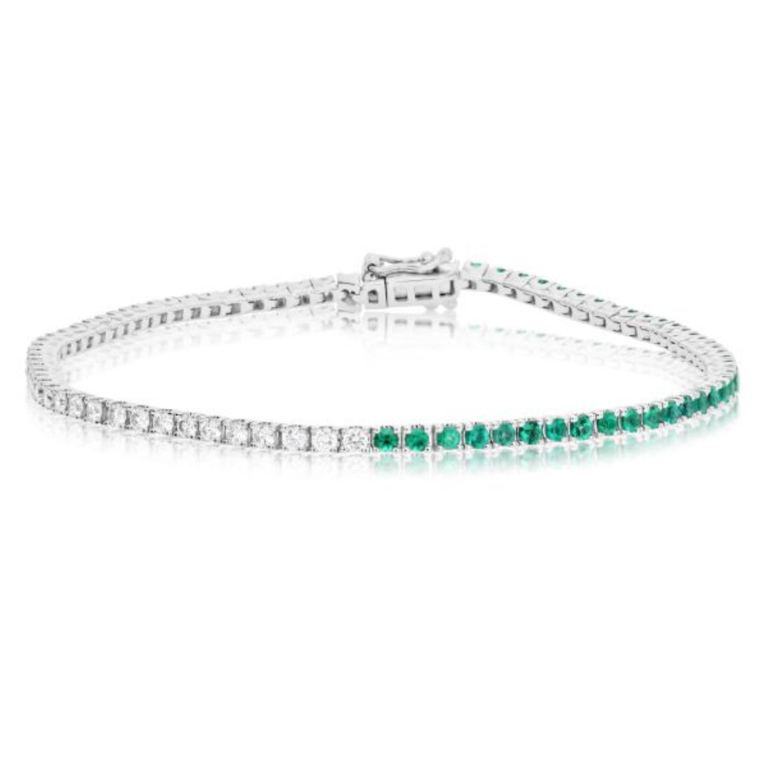 Half and Half Tennis Bracelet