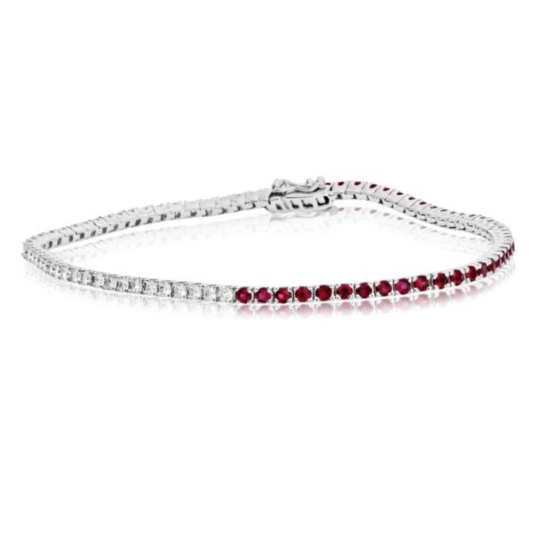 Half and Half Tennis Bracelet