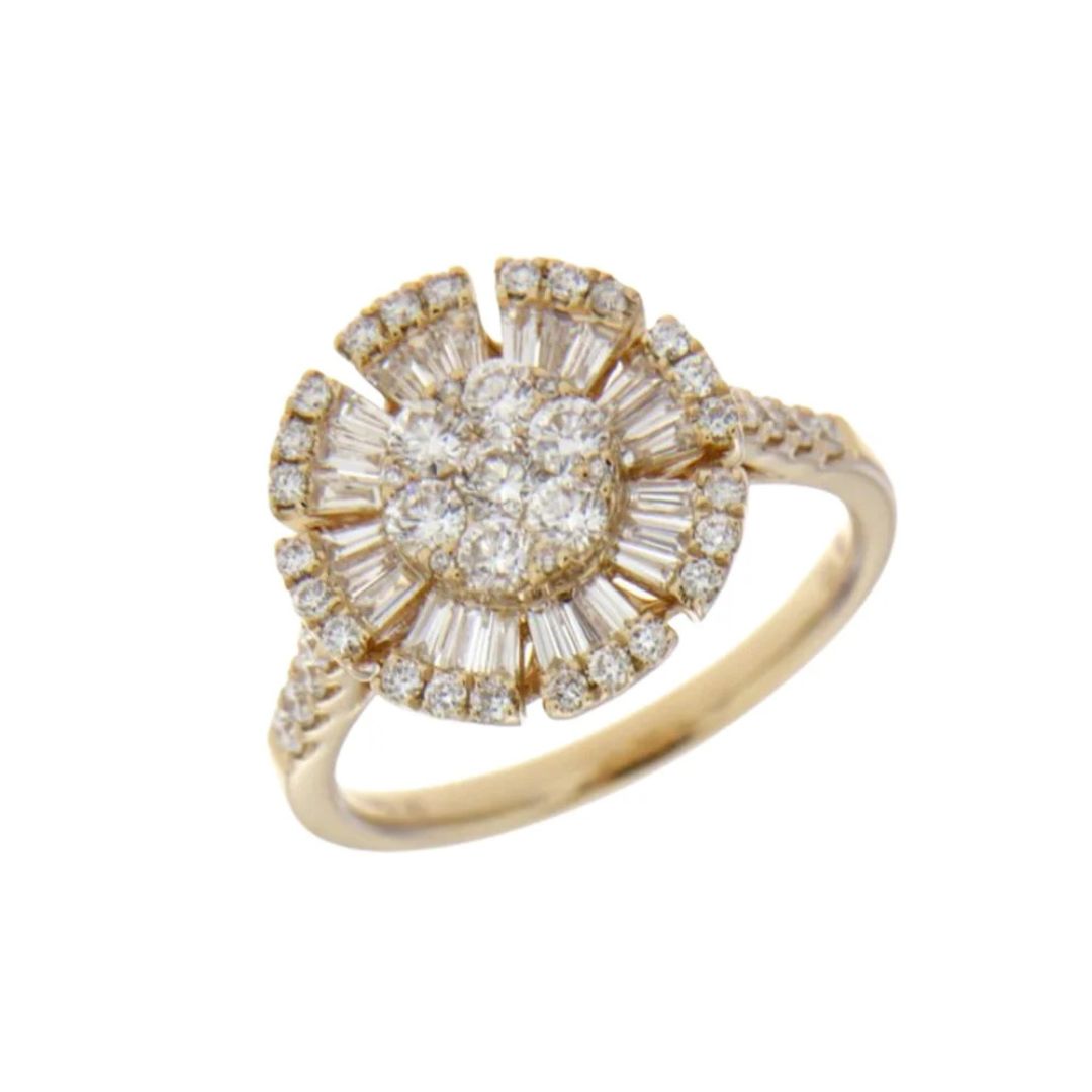 Multi Cut Diamond Mosaic Ring