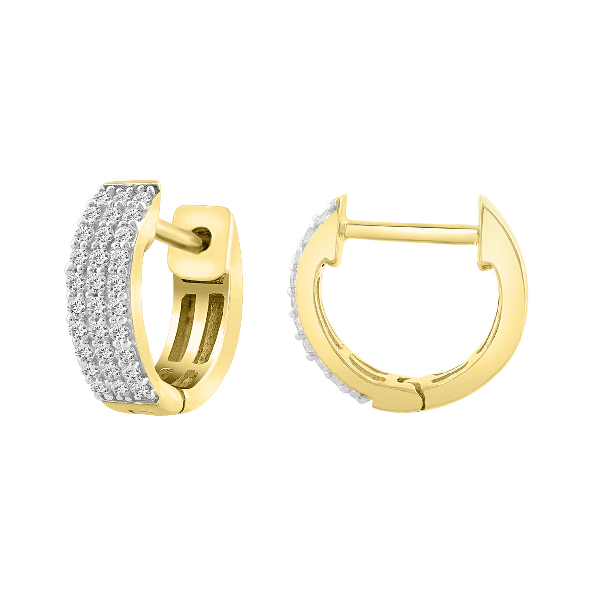 Micro Pave Diamond Huggie Earrings