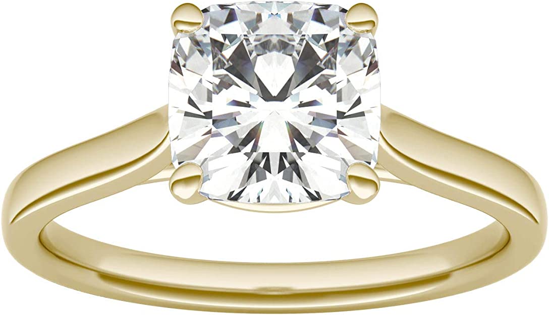 Cushion Cut Diamond Solitaire Engagement Ring