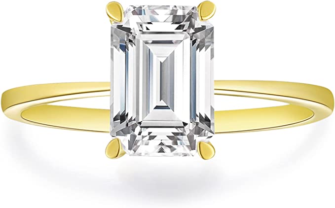 Emerald Cut Diamond Solitaire Engagement Ring