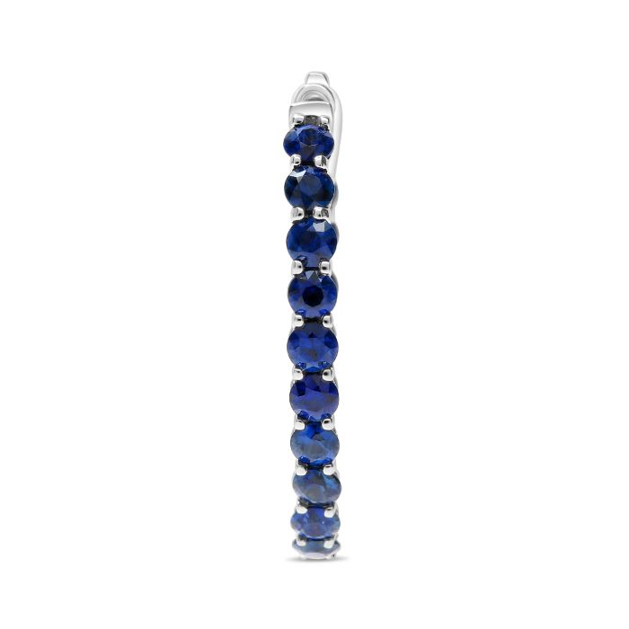 Sapphire Inside Out Oval Hoop Earrings