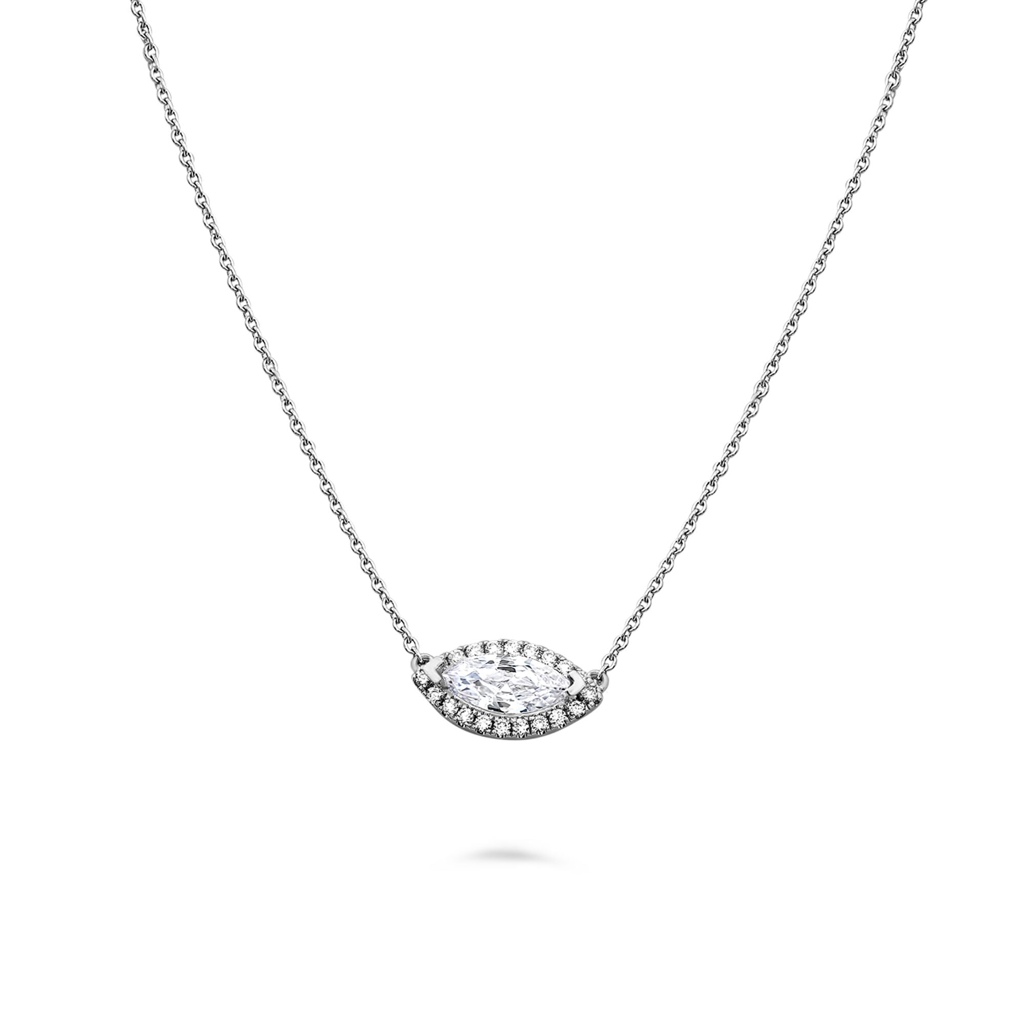 Marquise Diamond Halo Pendant Setting