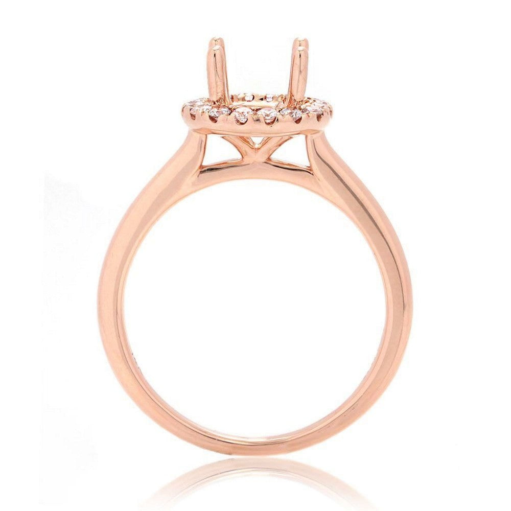 Round Diamond Halo Engagement Ring Setting