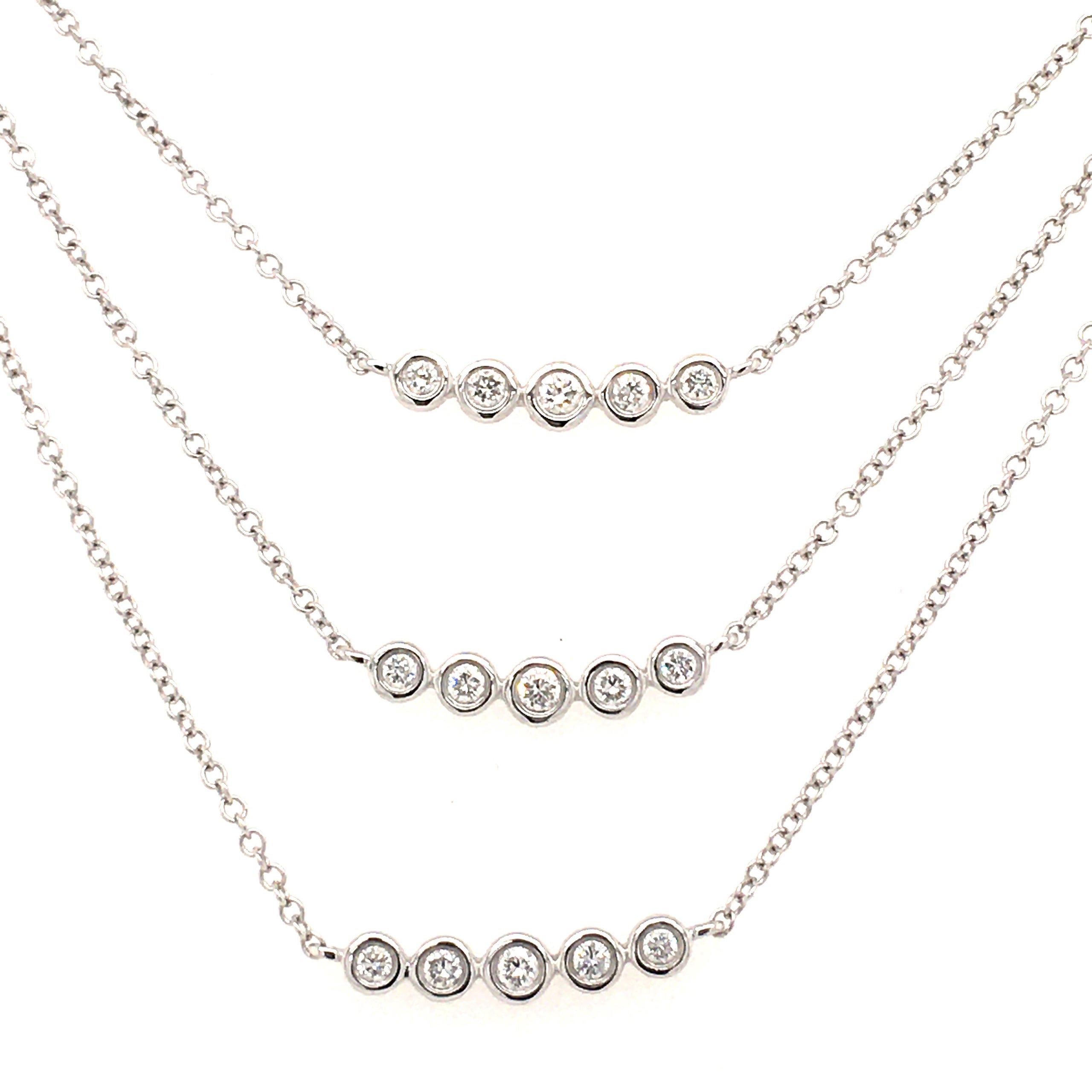 Diamond Waterfall 3 Strand Necklace