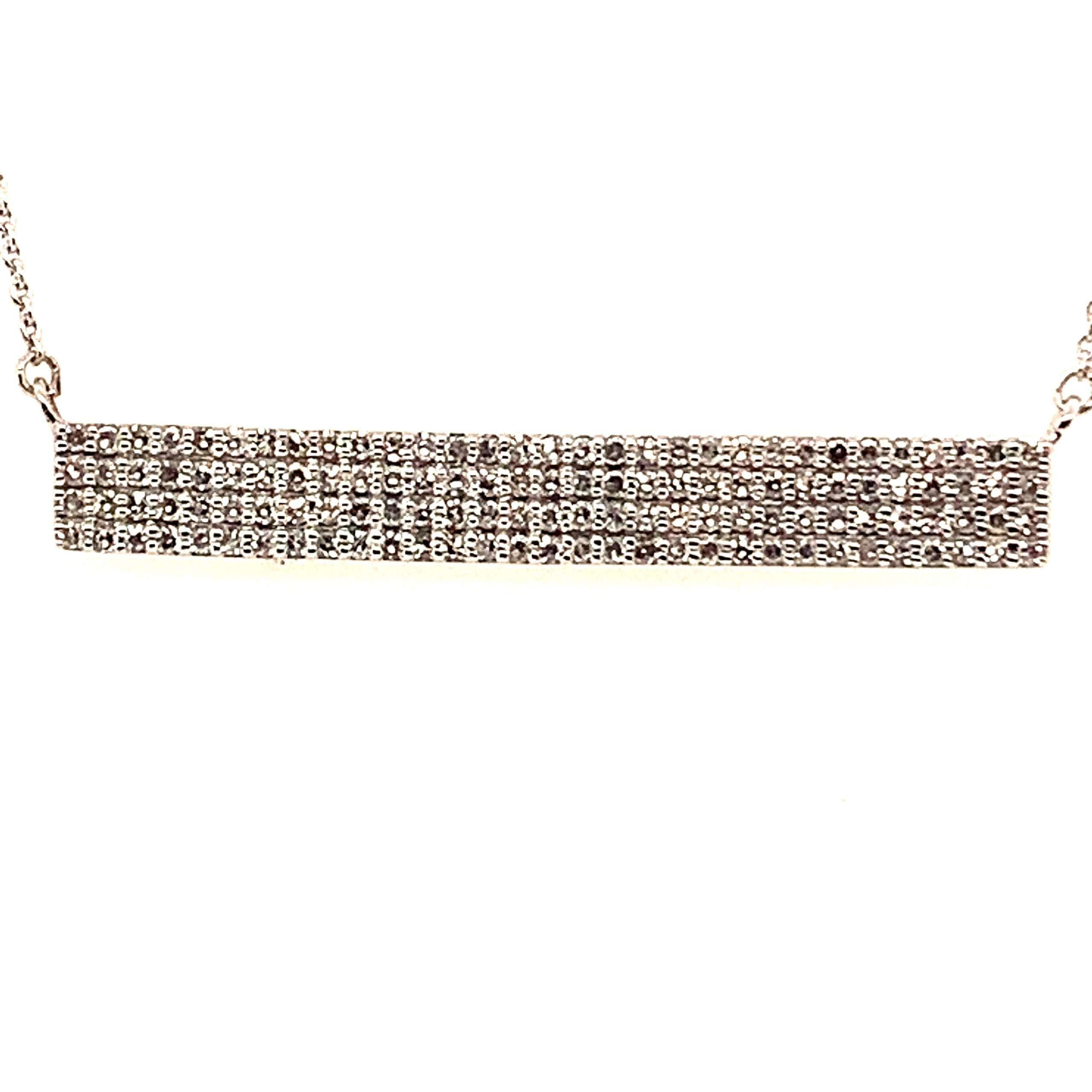 Pave Diamond Bar Necklace