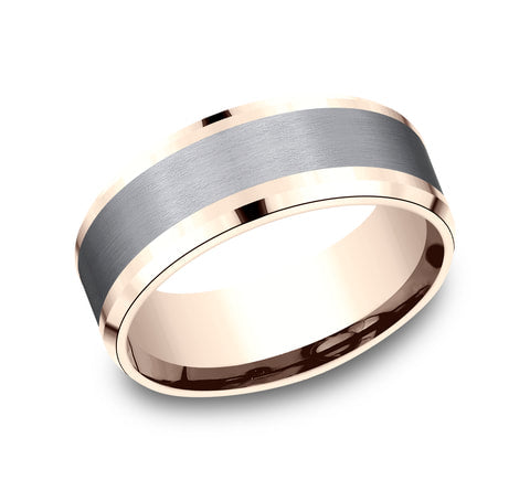 Grey Tantalum and White Gold Wedding Band