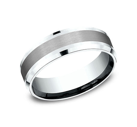 Gray Tantalum and Yellow Gold Wedding Band