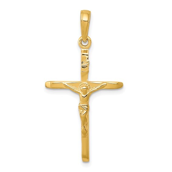 14K Two-Tone Crucifix Pendant (1.50gr)