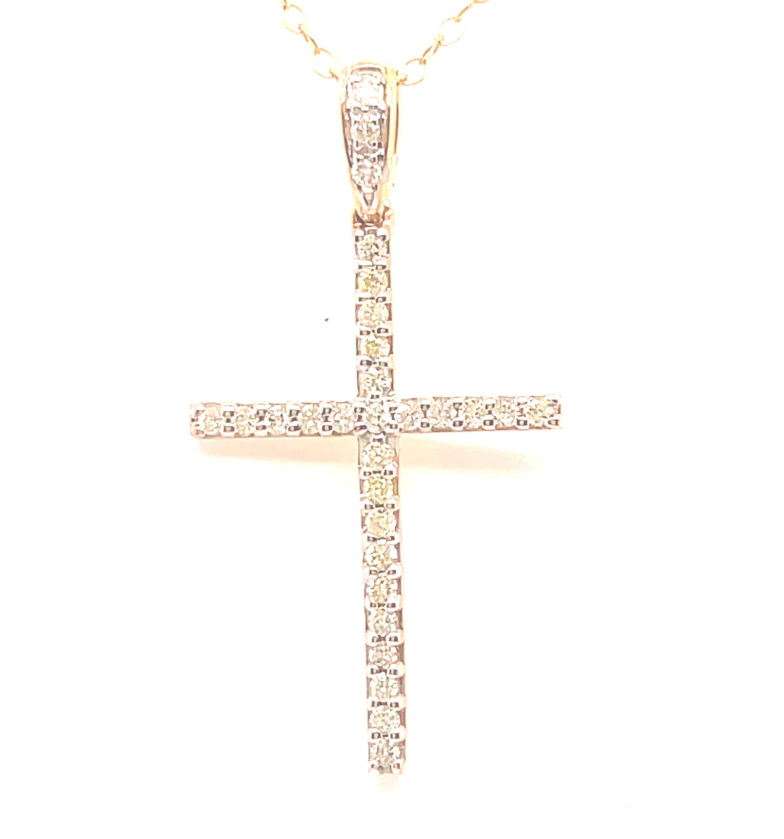 0.22CTW Diamond Cross Pendant