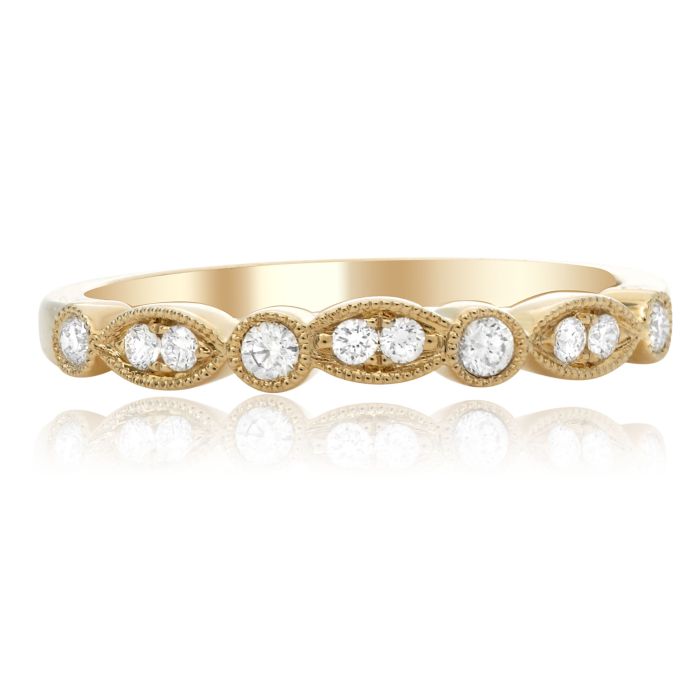 Diamond Stackable Milgrain Ring