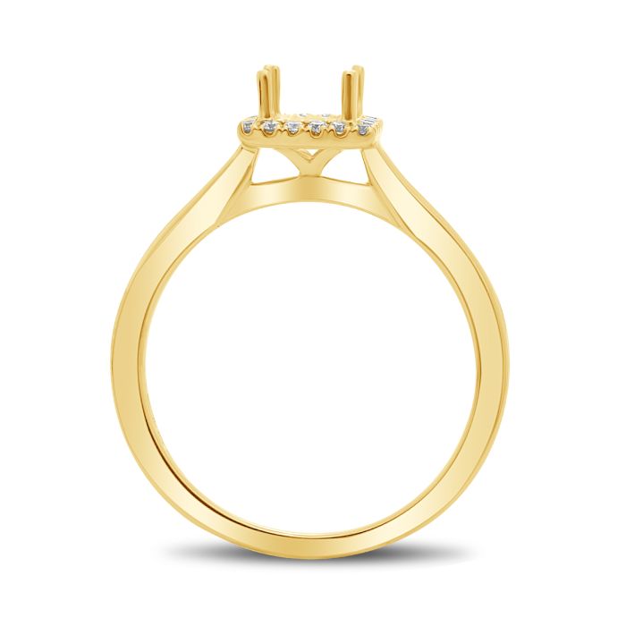 Diamond Square Halo Engagement Ring Setting