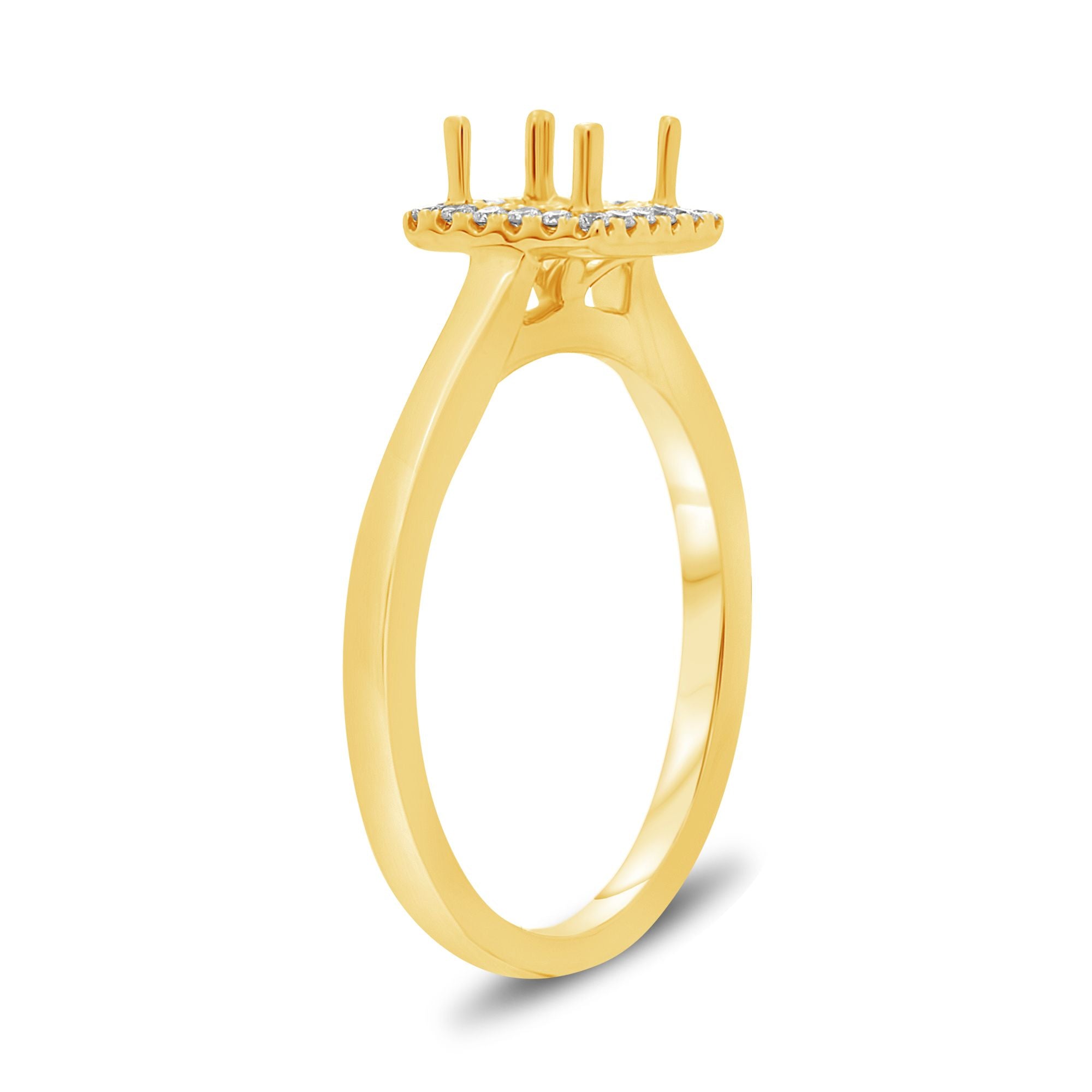 Diamond Square Halo Engagement Ring Setting