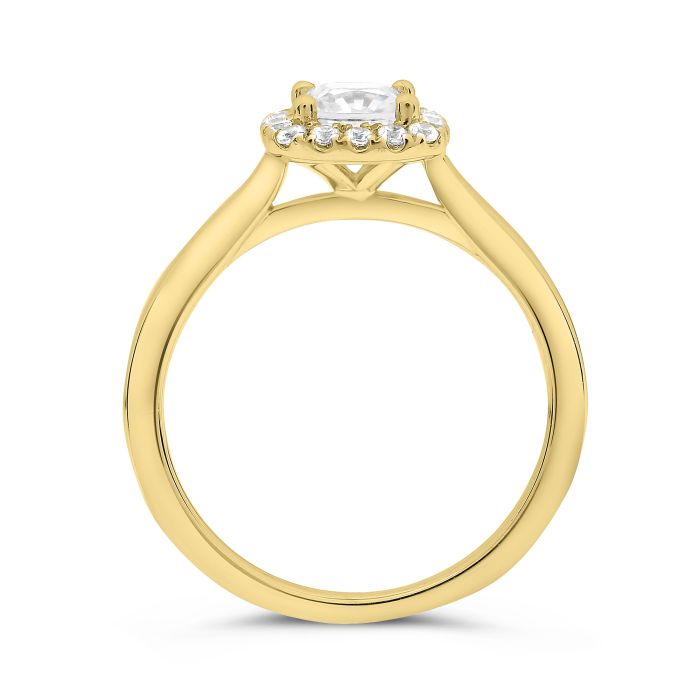 Micropave Diamond Halo Engagement Ring Setting