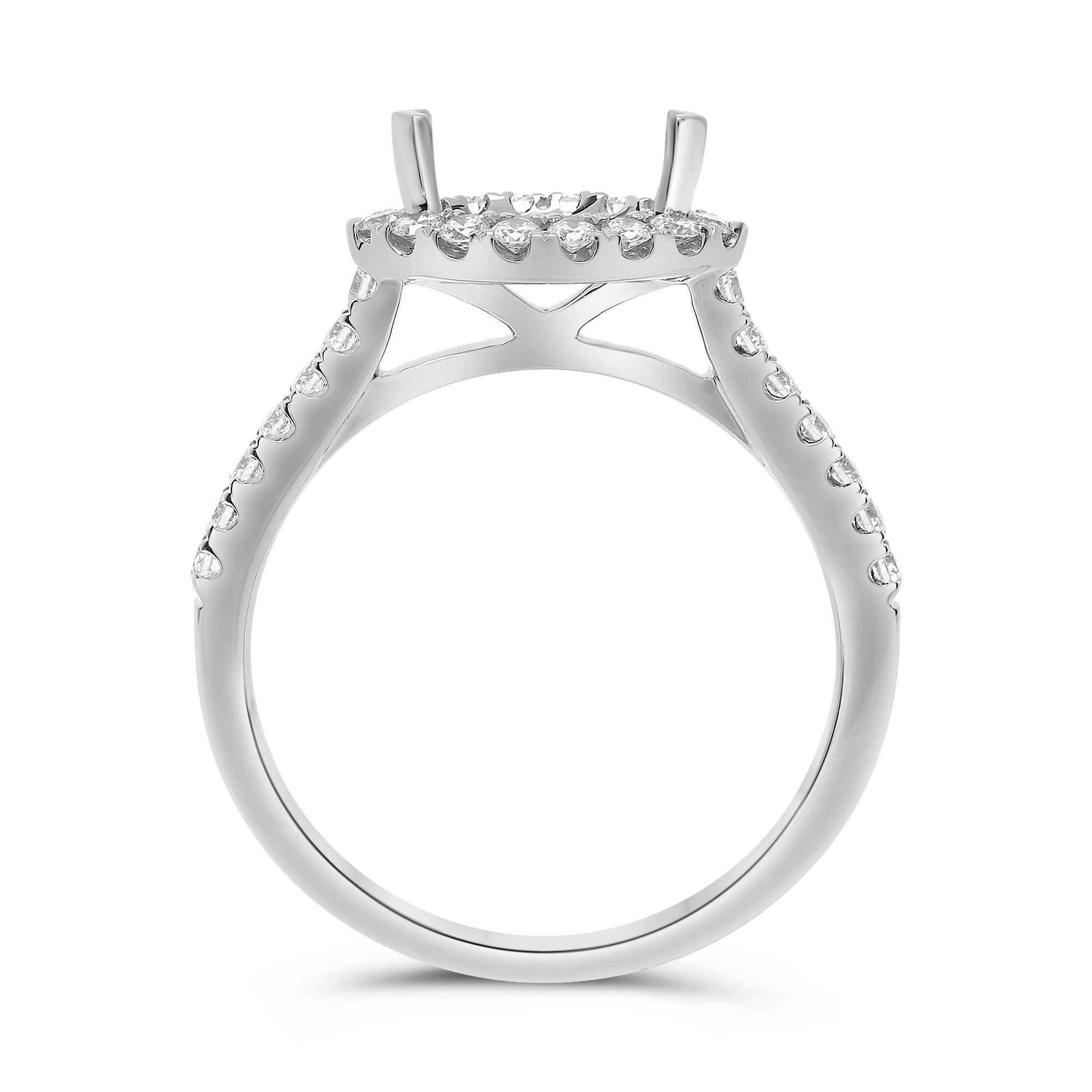 East West Marquise Diamond Halo Setting