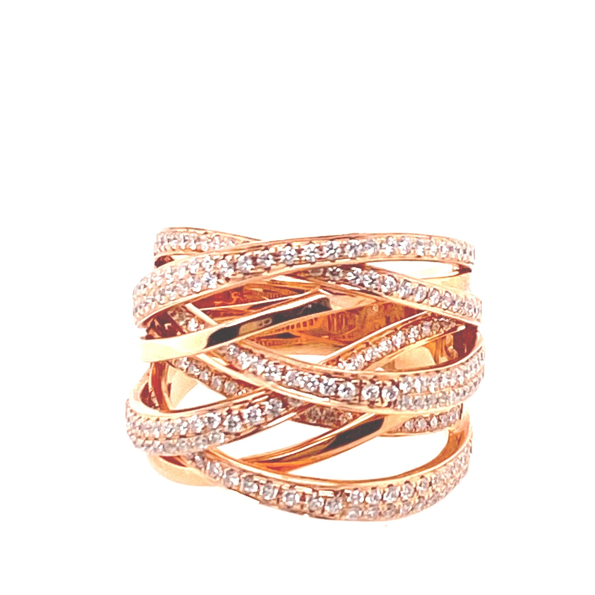 Diamond Criss Cross Statement Ring