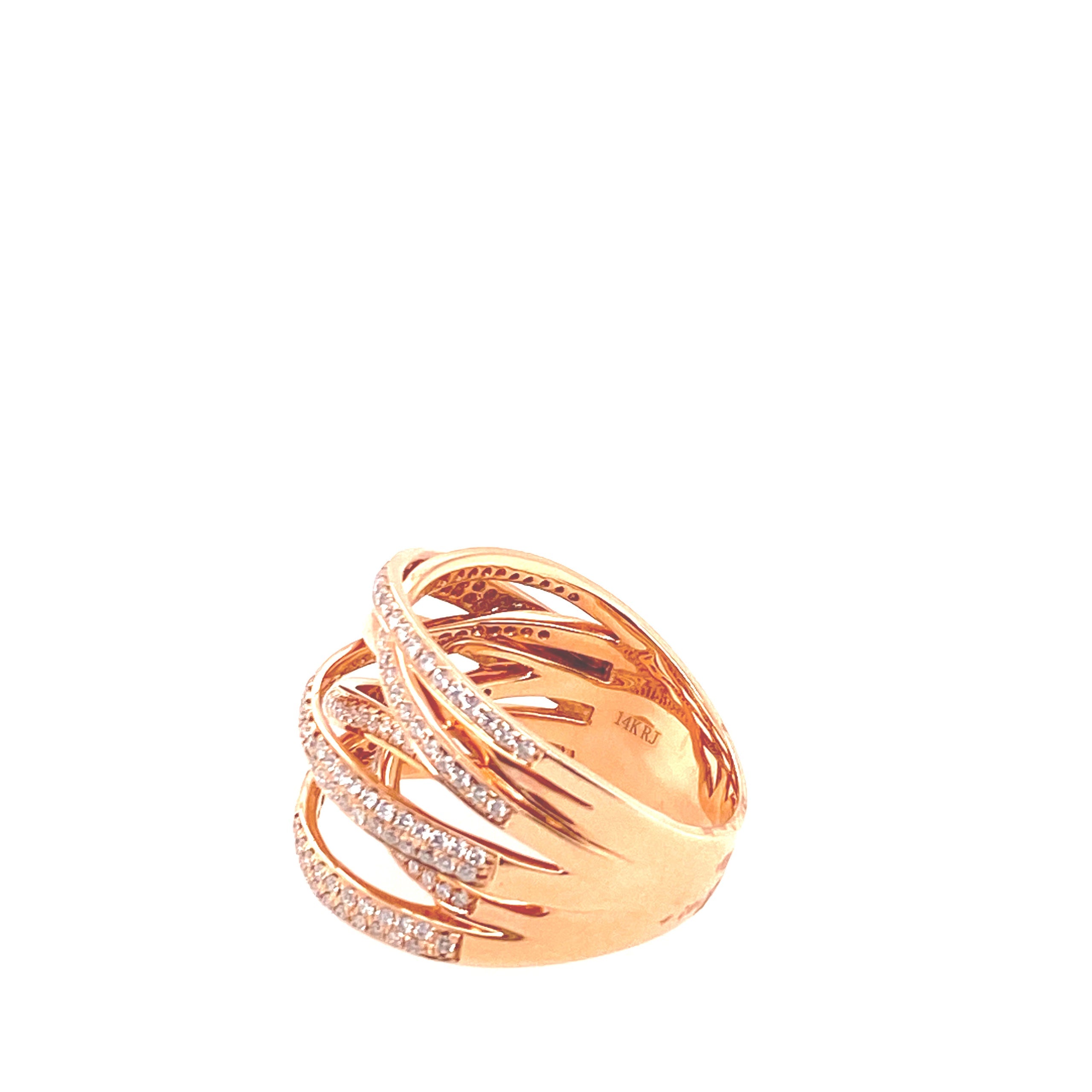 Diamond Criss Cross Statement Ring