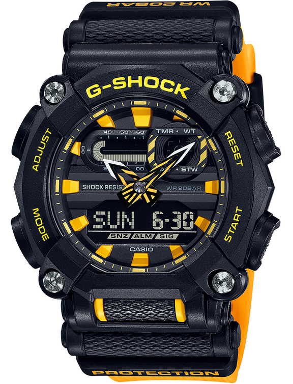 G Shock GA900A 1A9 Watch Black Yellow