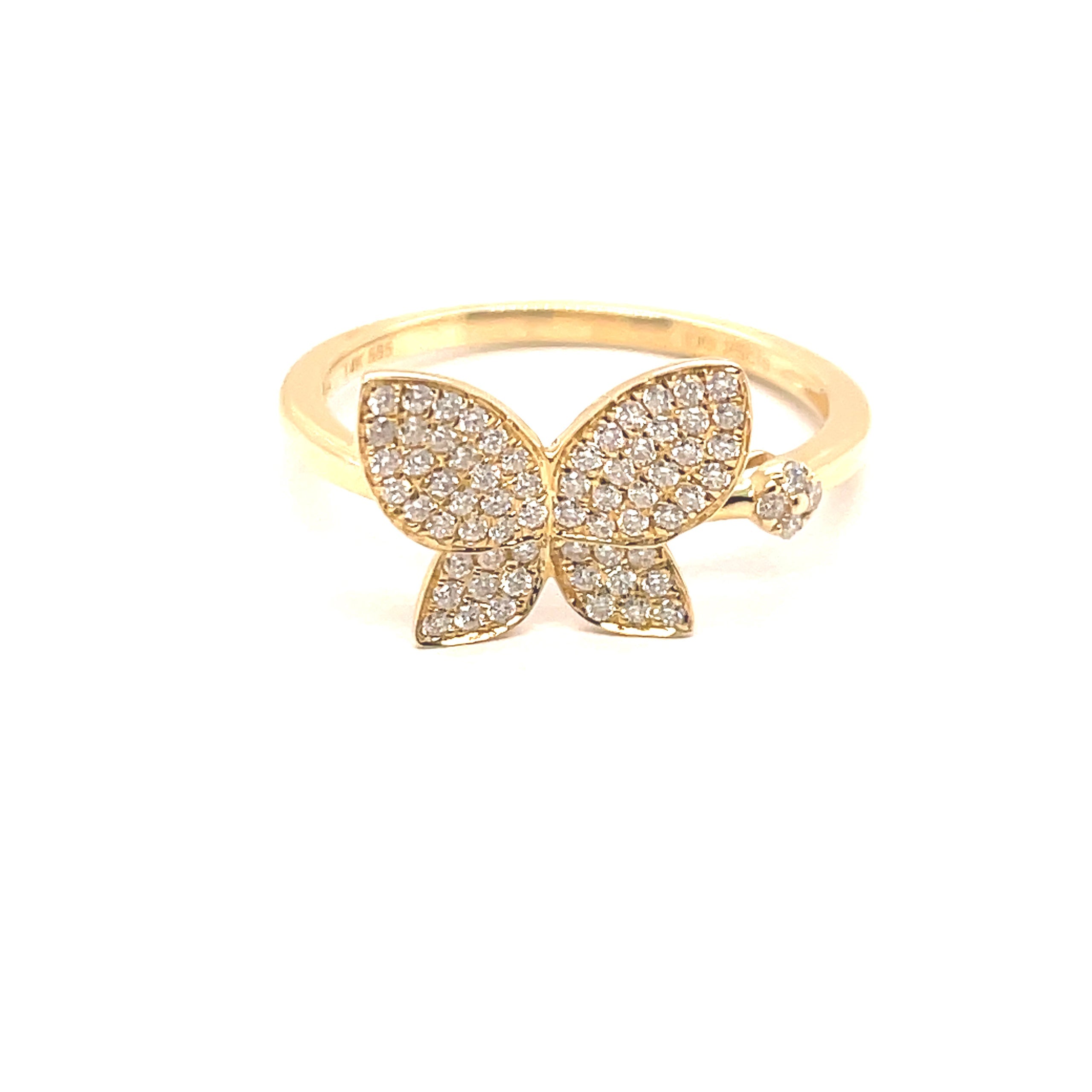 Pave Diamond Butterfly Ring