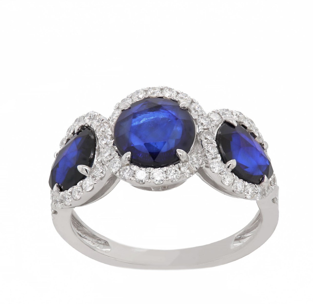 Oval Sapphire Diamond Halo Ring