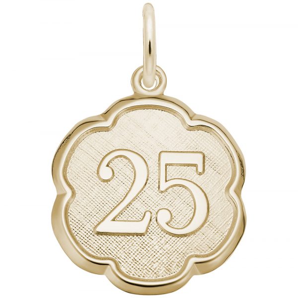 Rembrandt Charms Number 25 Scalloped Disc Charm