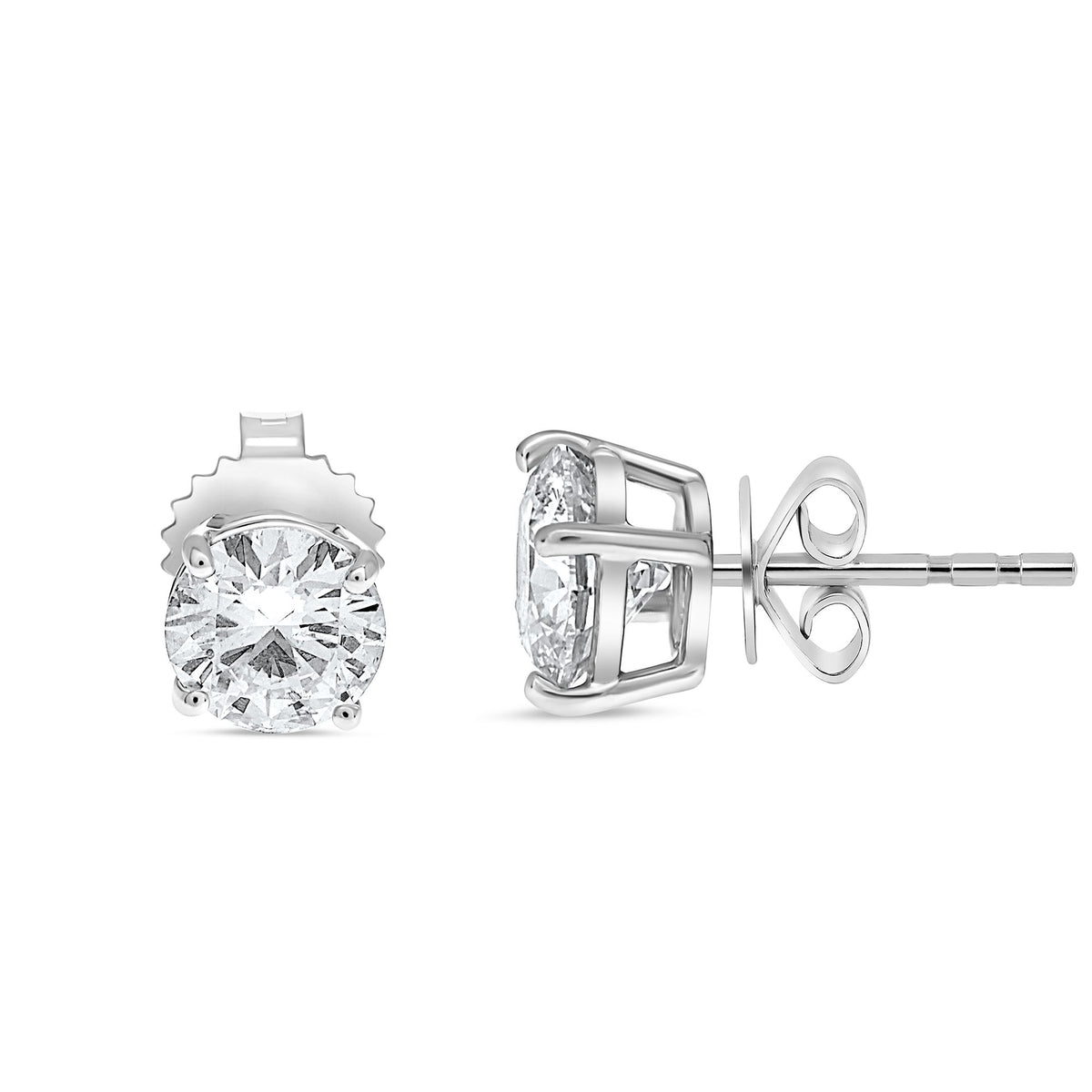 2.00 CTW Round Diamond Stud Earrings