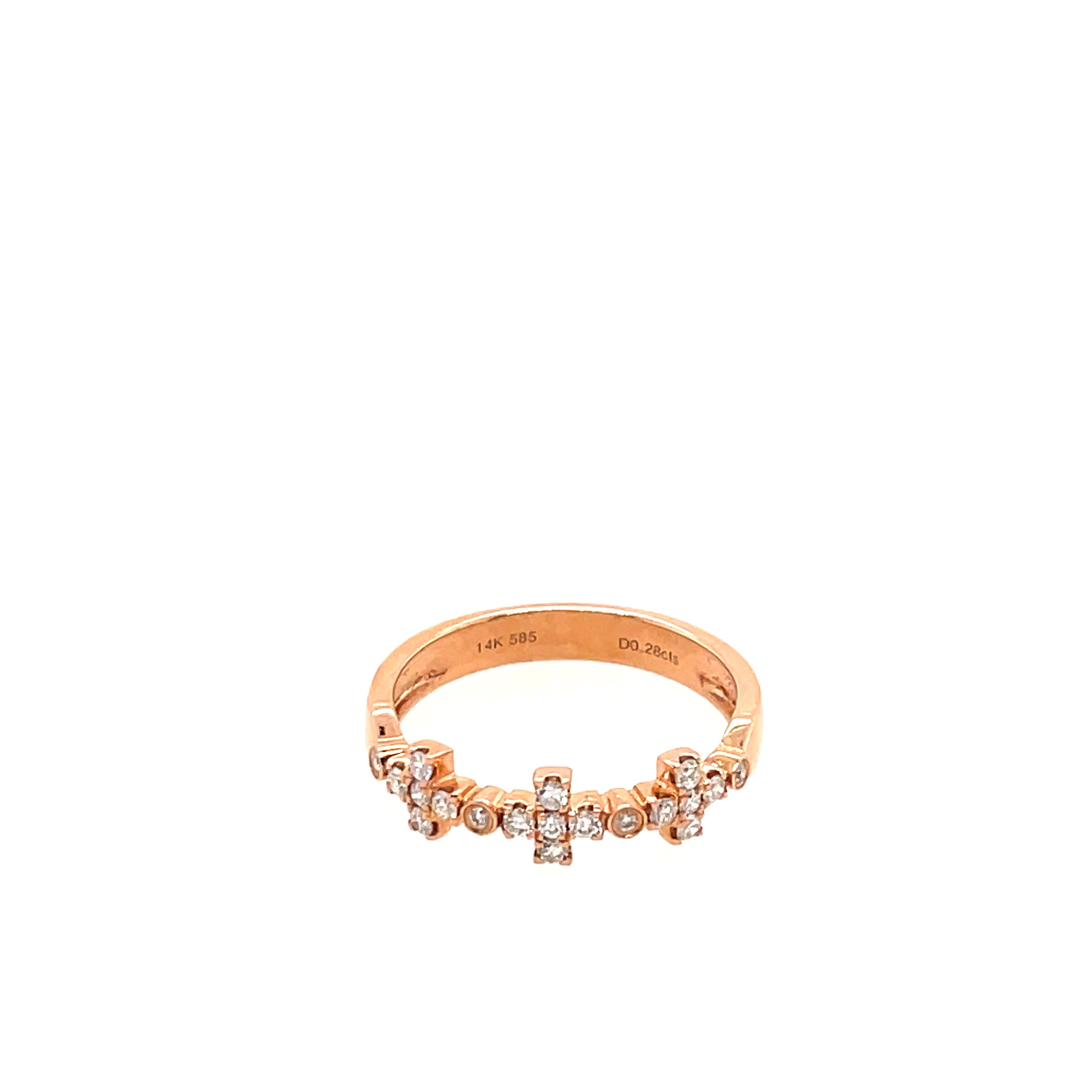 Diamond Triple Cross Ring