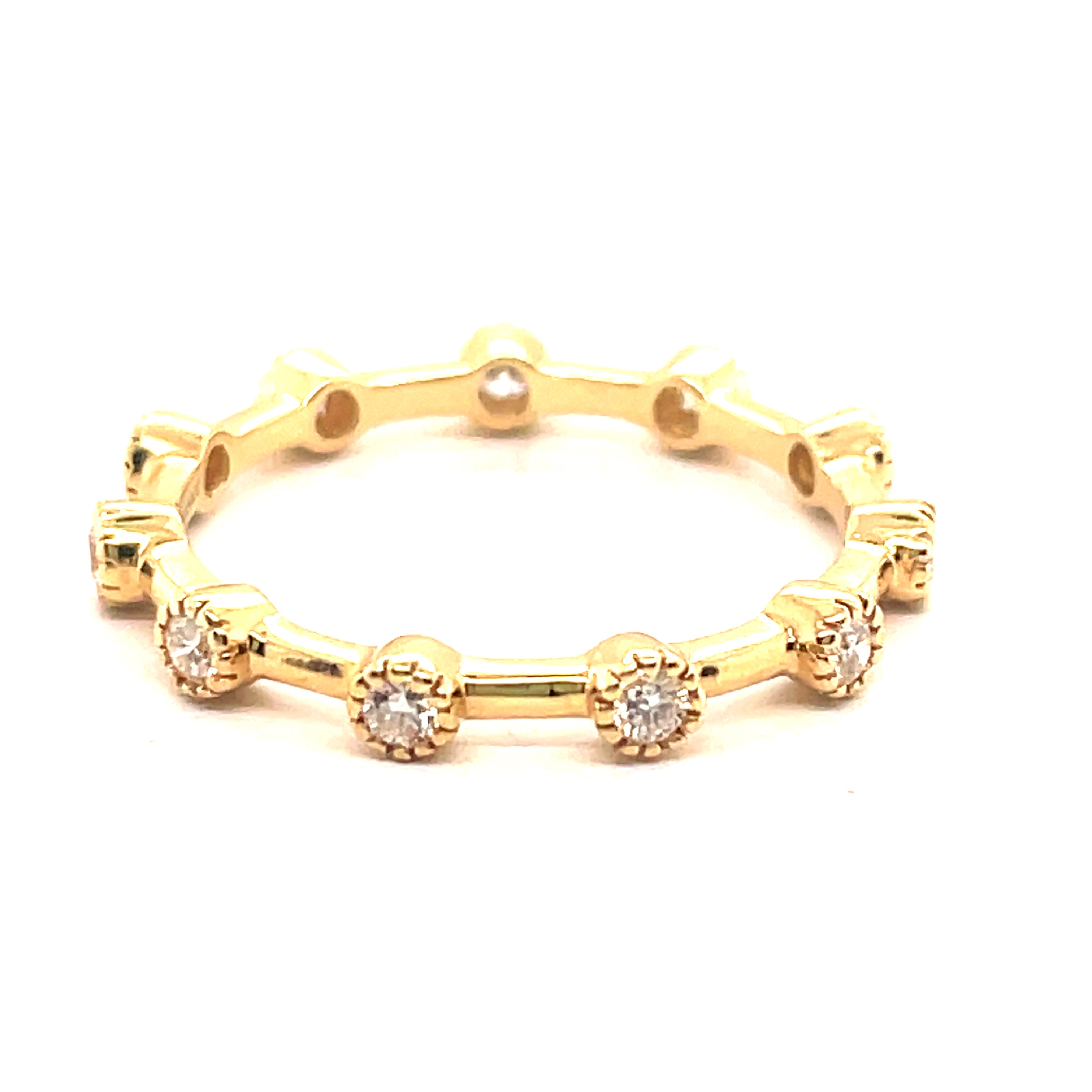 Diamond Station Stackable Ring