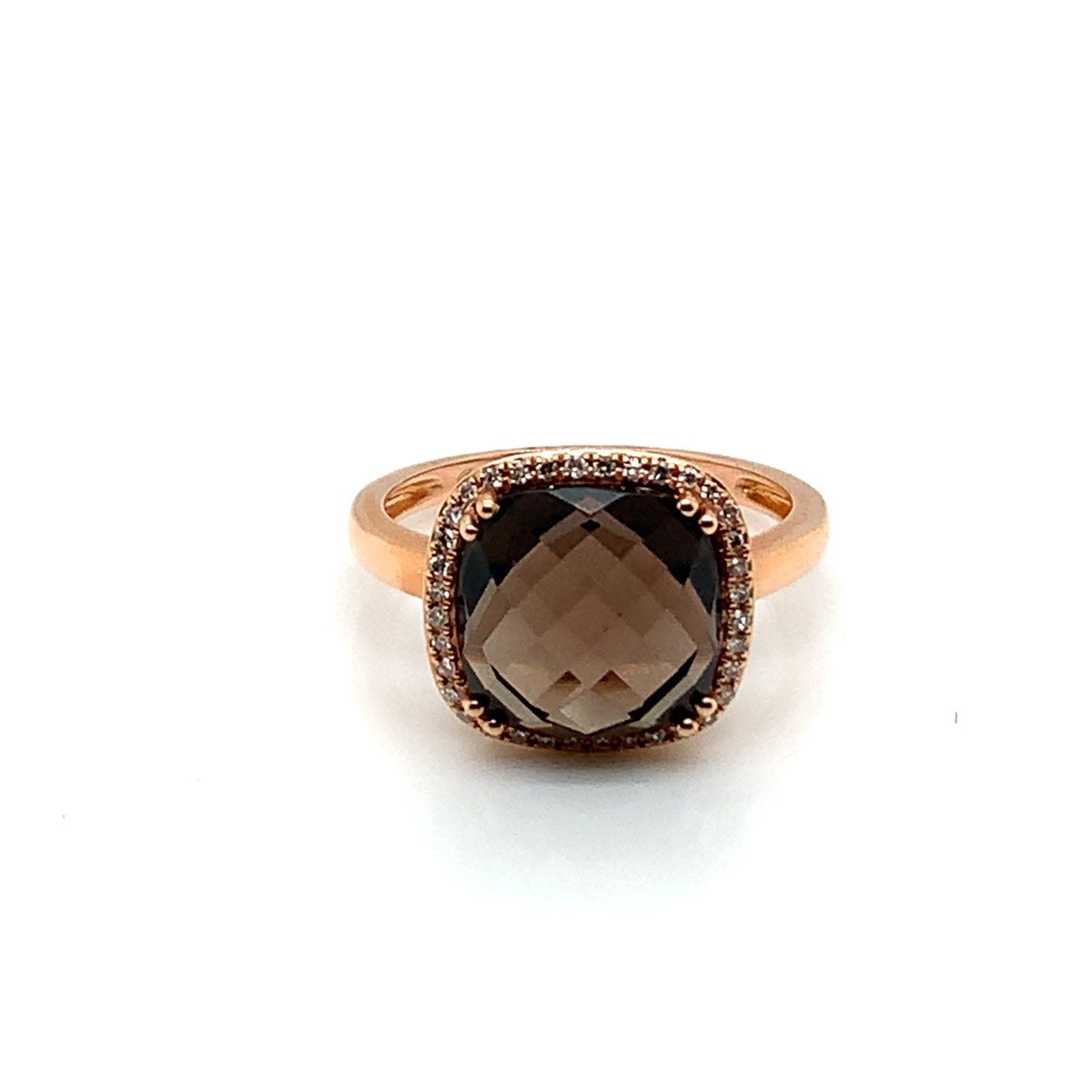 Smokey Brown Topaz Diamond Ring