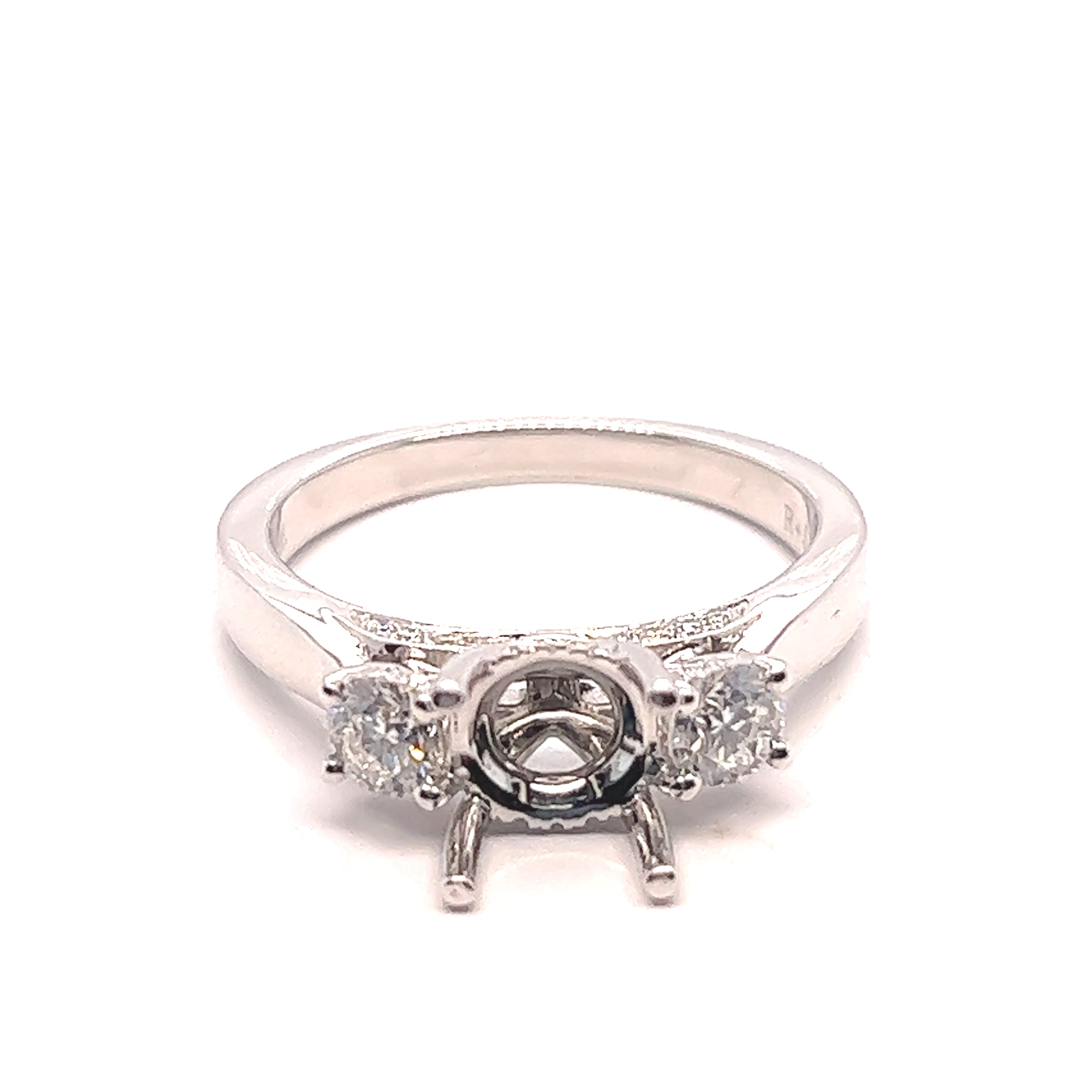 Classic Three Stone Engagement Ring Setting