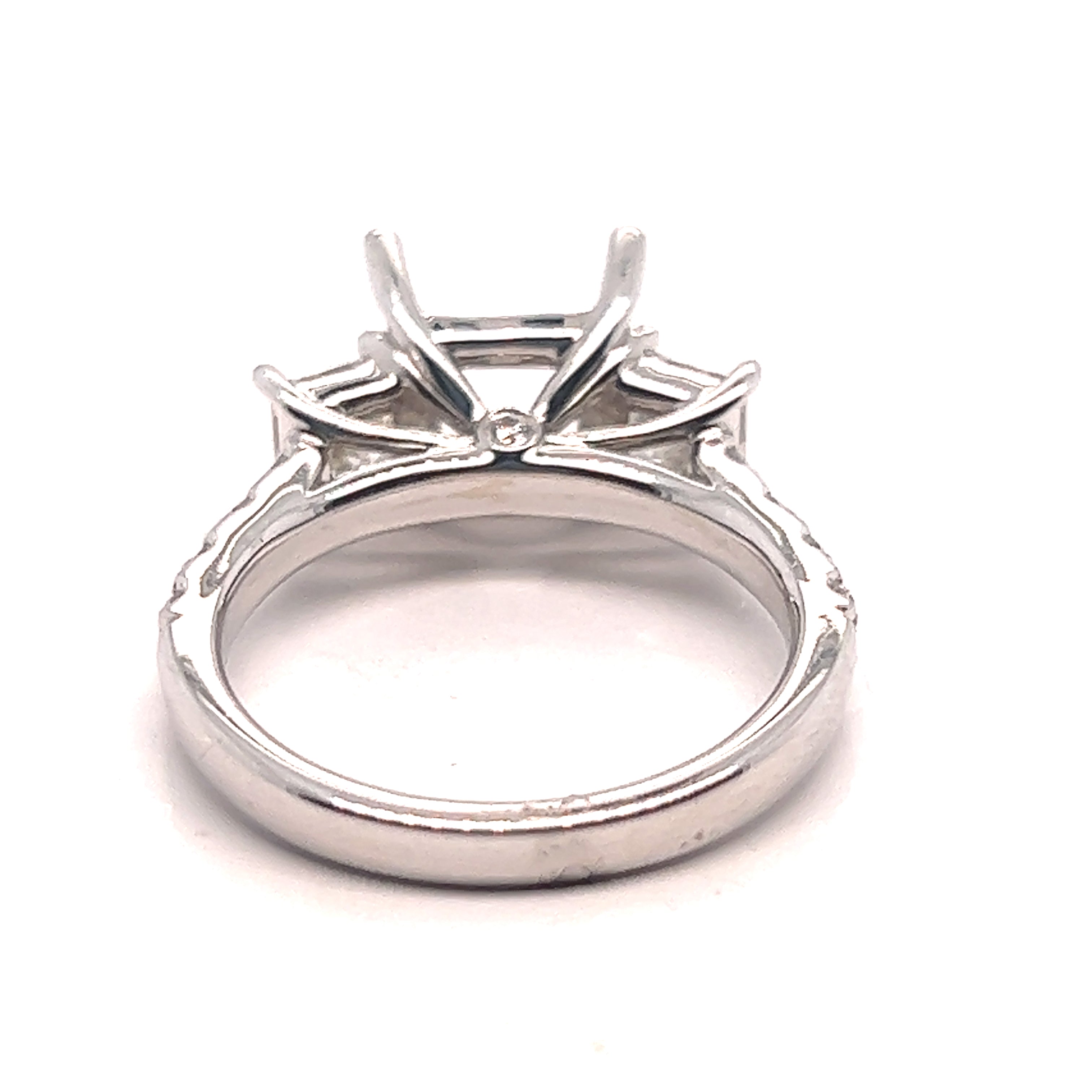 Diamond Princess Cut Engagement Ring Setting