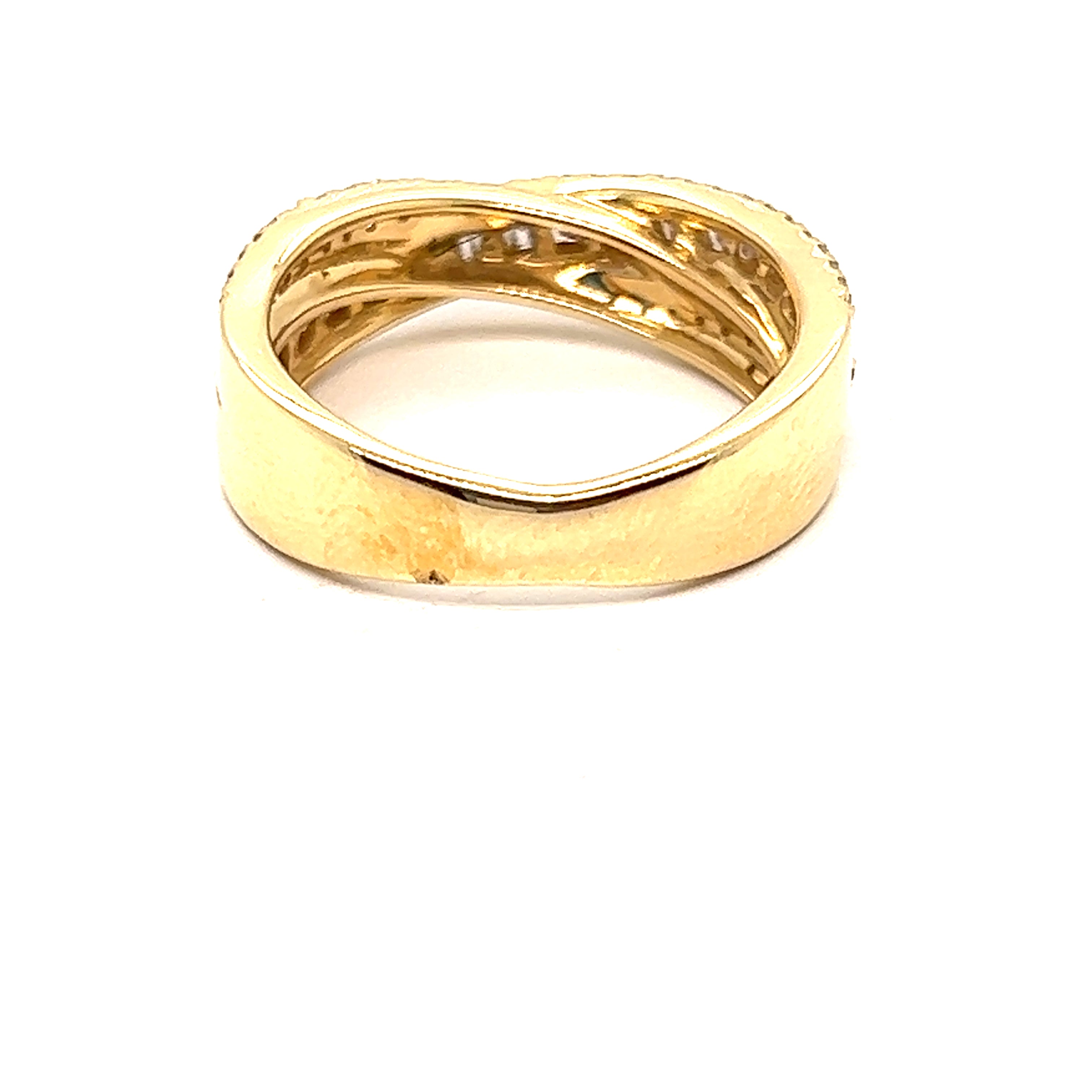 Baguette and Round Diamond Bypass Ring