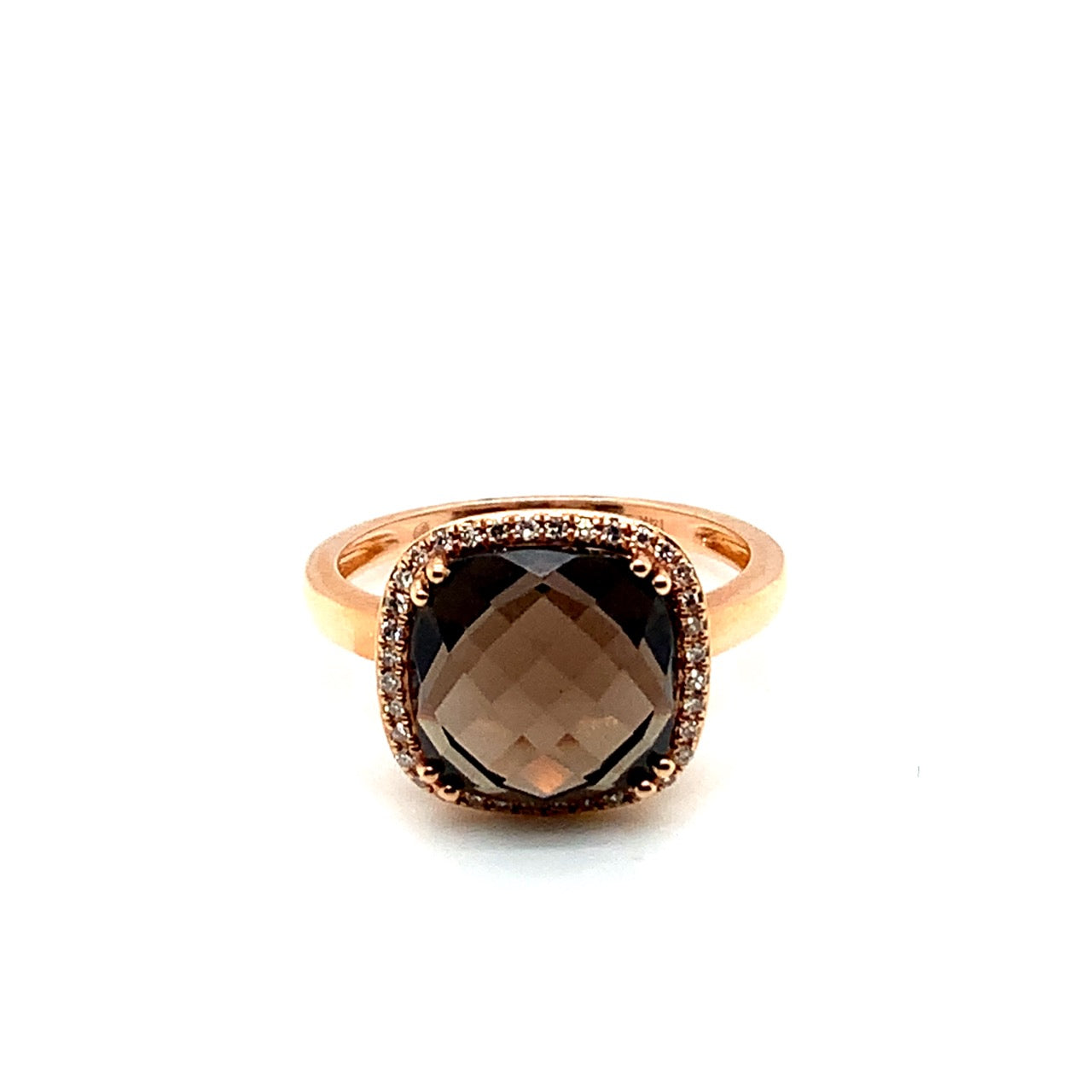 Smokey Brown Topaz Diamond Ring