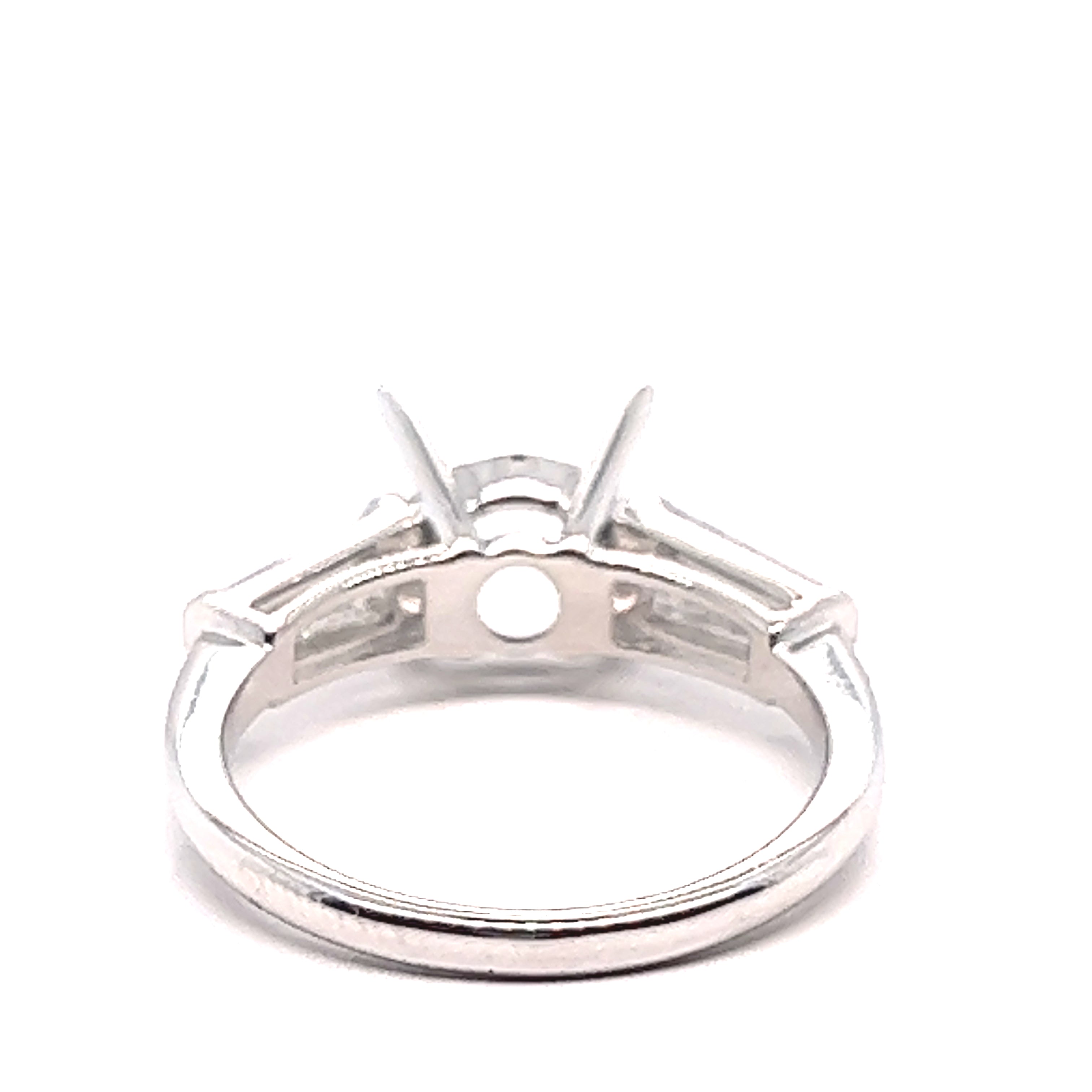 Trapezoid Side Diamonds Engagement Ring Setting