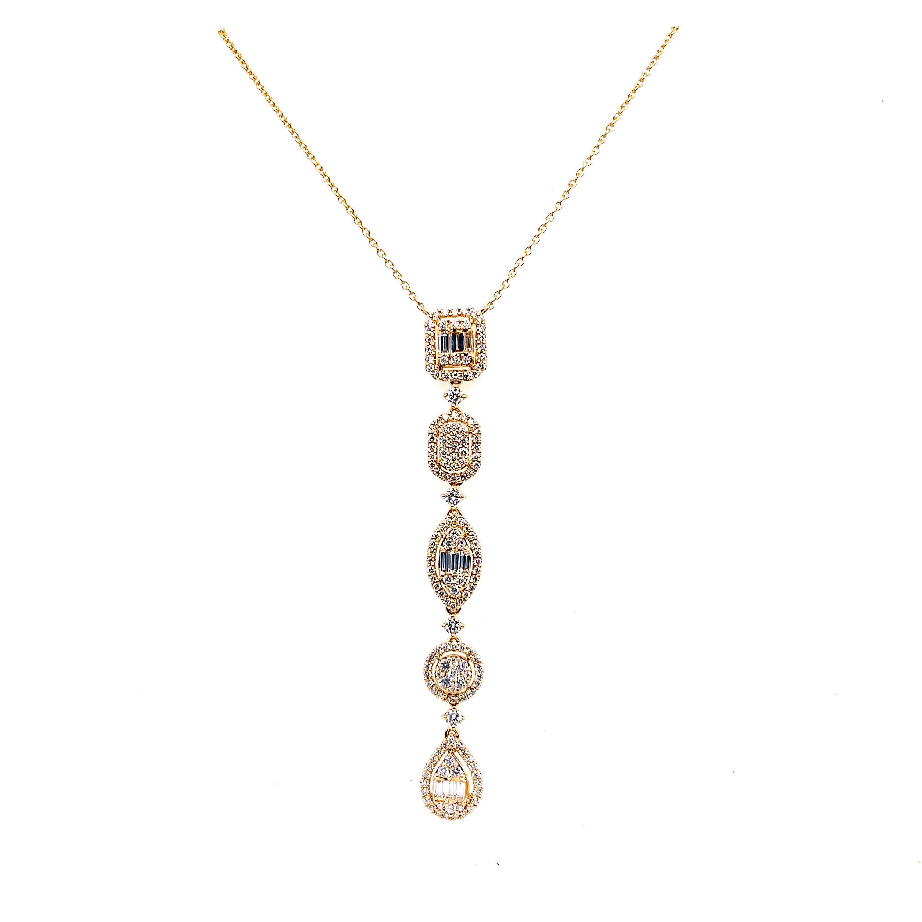 Assorted Diamond Shape Drop Necklace