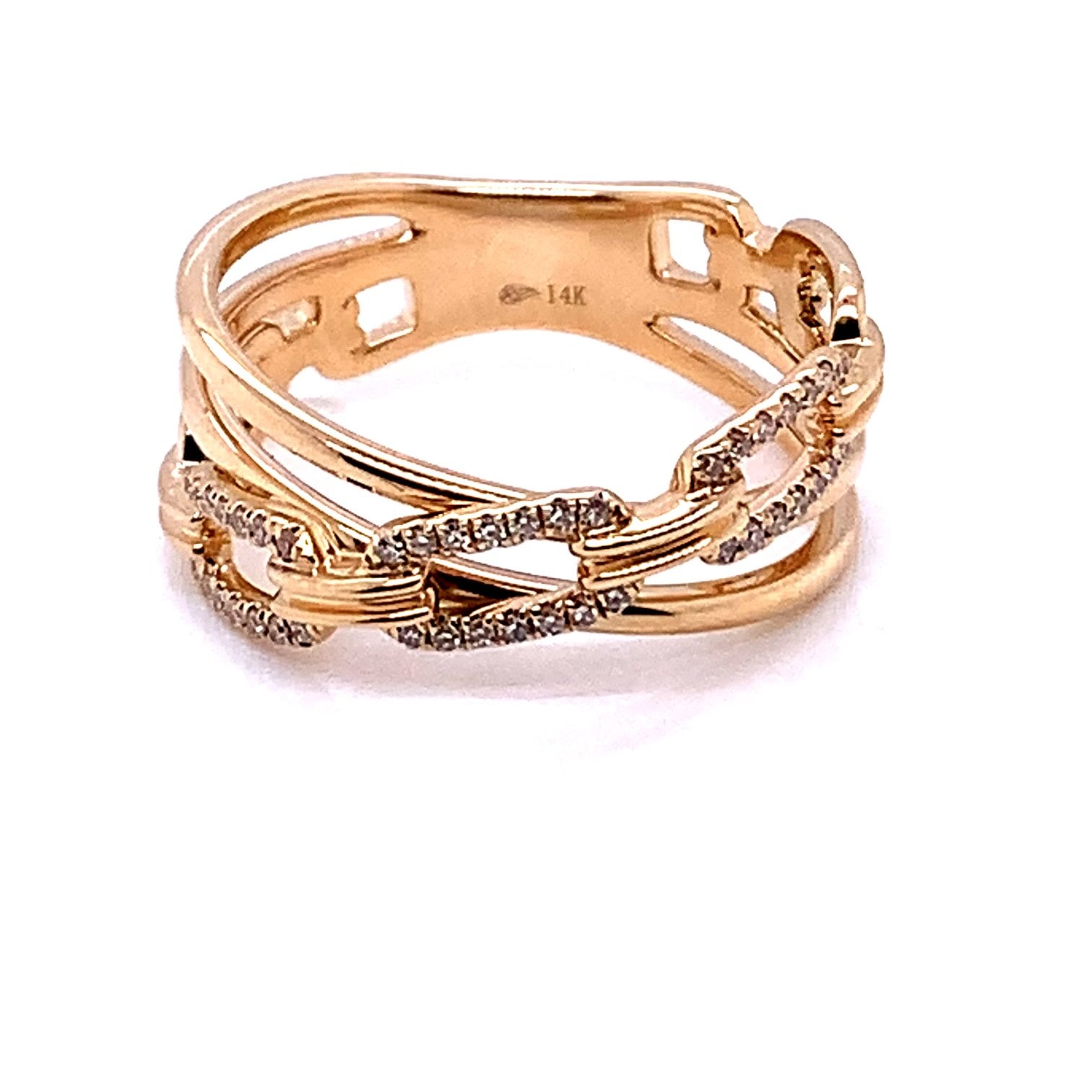 Diamond Fashion Link Ring