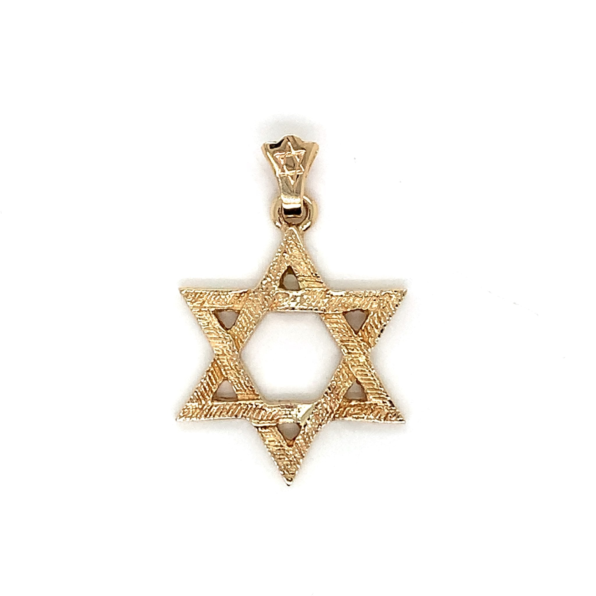 Solid Textured Star of David Pendant