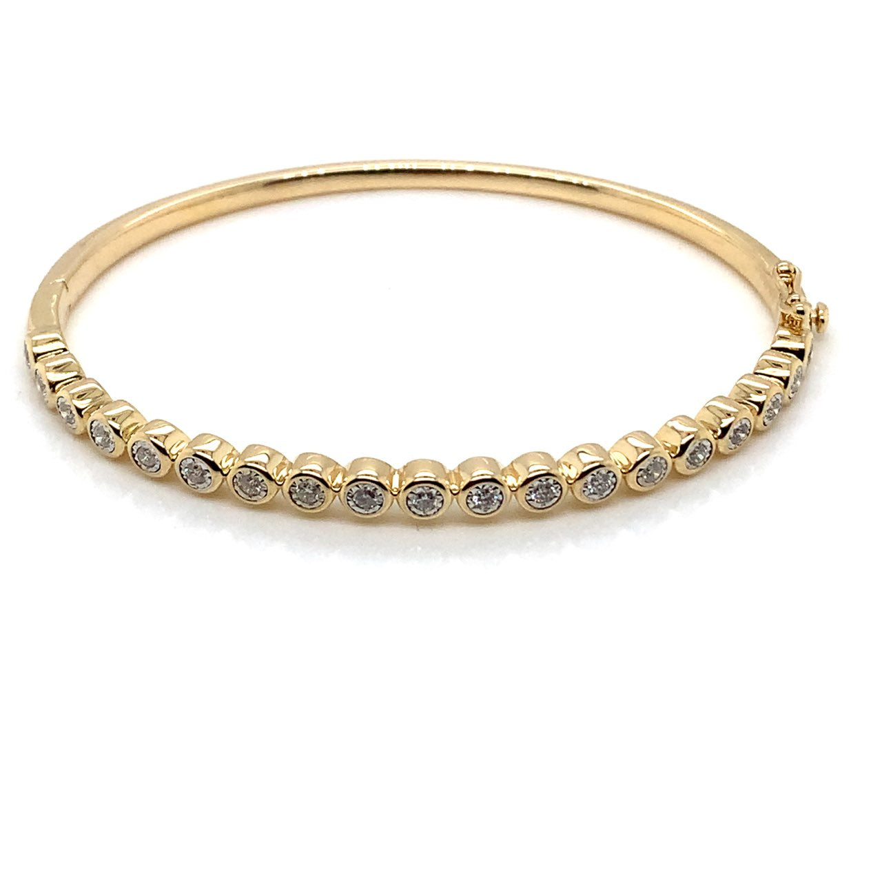 Bezel Set Diamond Bangle Bracelet