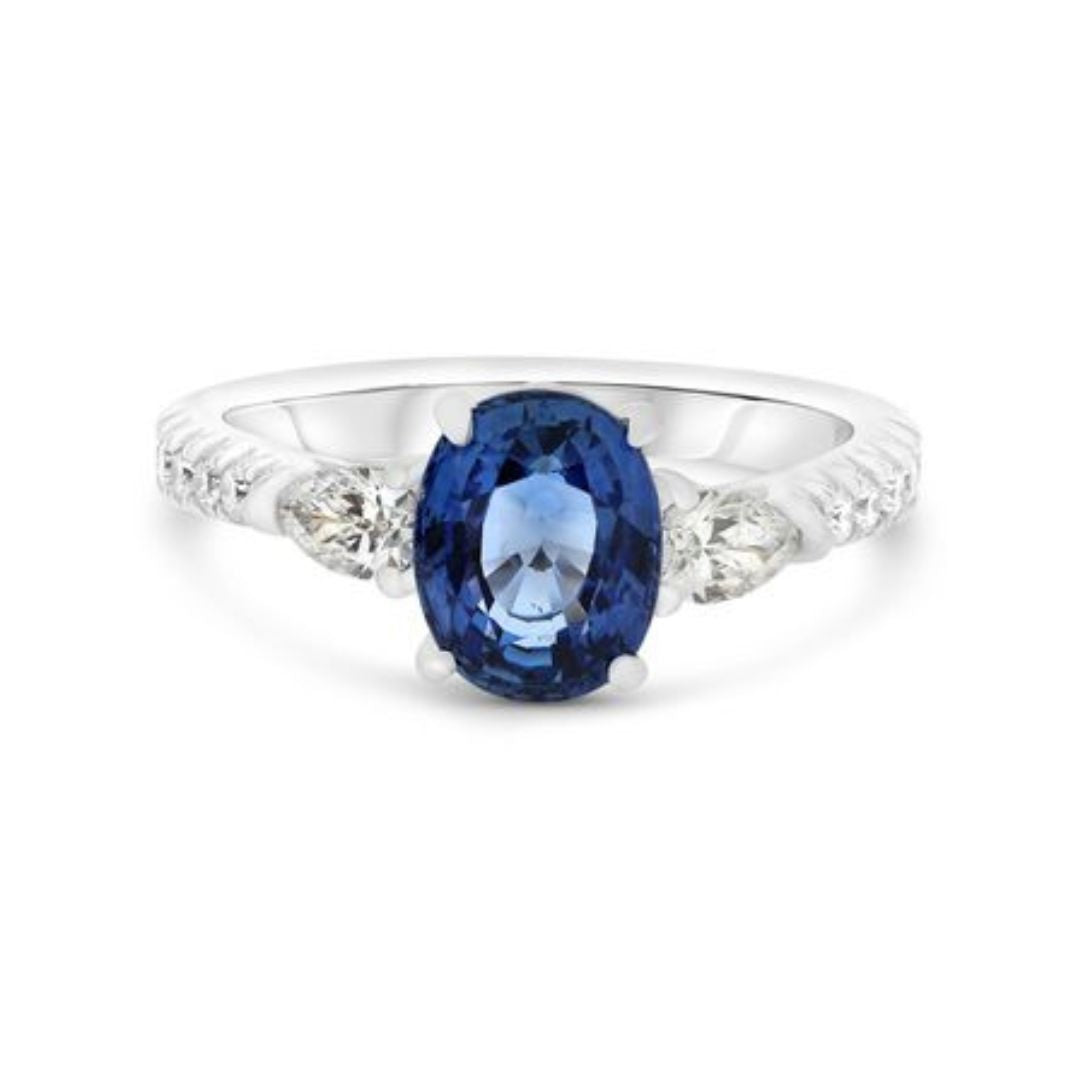Oval Sapphire and Diamond Ring