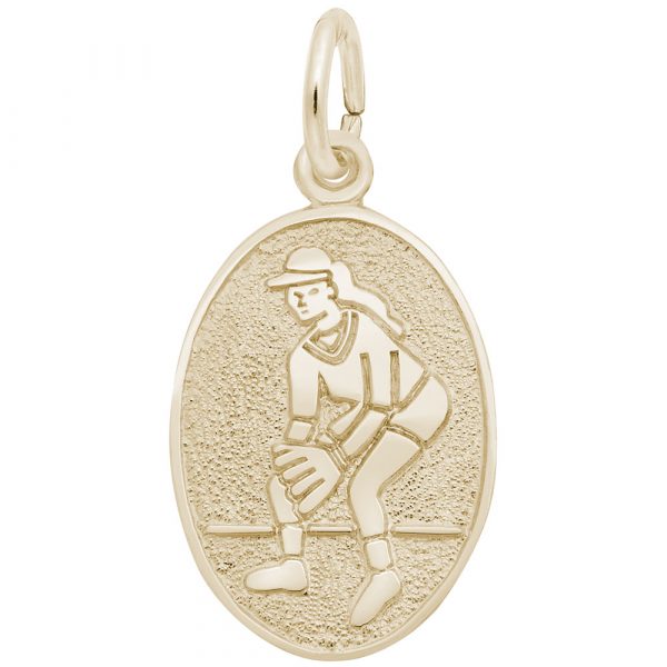 Rembrandt Charms Softball Oval Disc Charm
