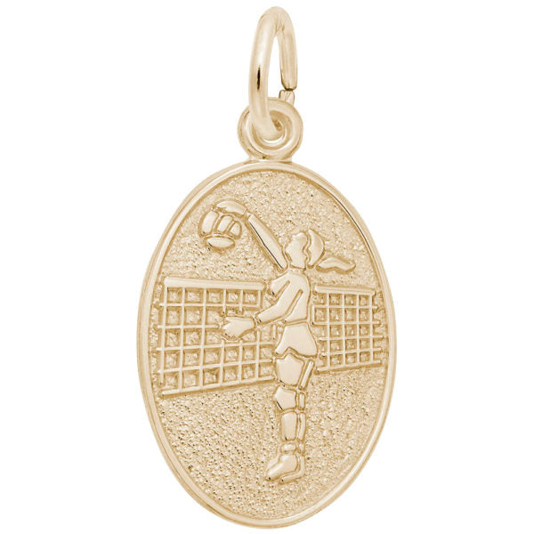Rembrandt Charms Volleyball Player Oval Disc Charm