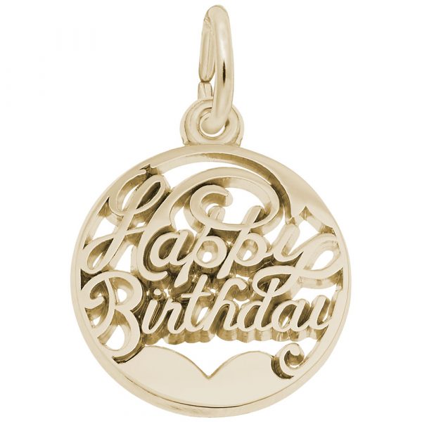 Rembrandt Charms Happy Birthday Open Disc Charm