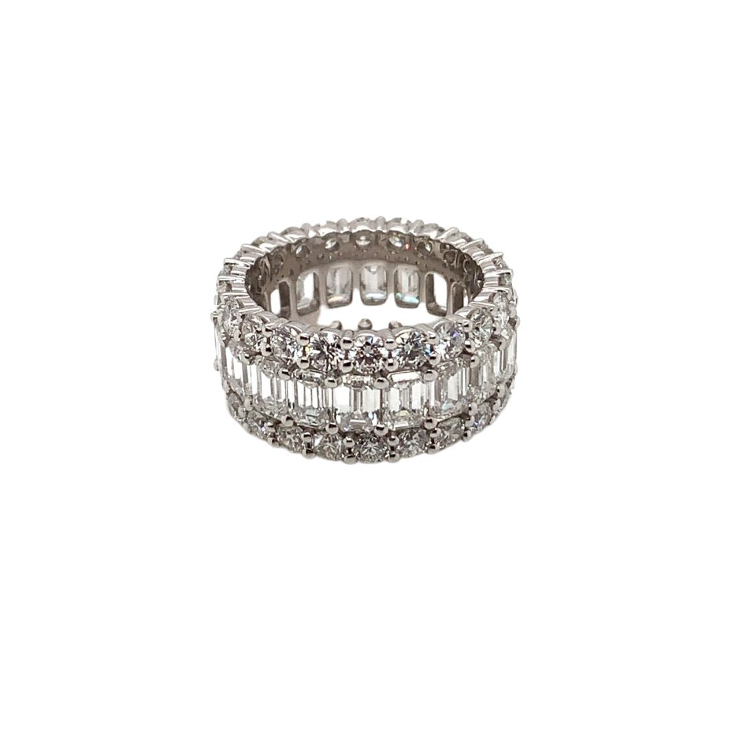 Platinum Emerald Cut Diamond Eternity Band