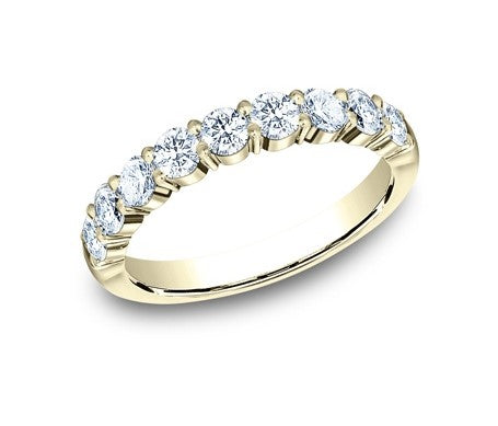 Diamond Shared Prong Domed Wedding Ring